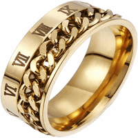 Годеж любовни пръстени сватбени ленти Униза модна титаниева стомана римски цифри Twist верига пръстен за бижута бижута Golden6