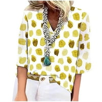 Дамски плюс размер флорални ежедневни блузи v шия батвалеж с къс ръкав летни върхове ризи тренировки за жени Chmora