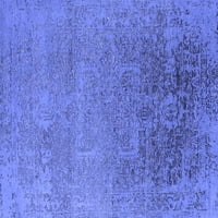 Ahgly Company Machine Pashable Indoor Rectangle Oriental Blue Industrial Area Rugs, 2 '5'