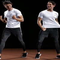 Мъжки пакет от атлетични ризи за сухо горно място, черно+сиво+бяло, американски размер 2xl