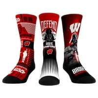 Unise Rock Em Socks Darth Vader & Stormtrooper Wisconsin Badgers Star Wars Three Crew Thoss Set