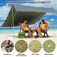 Плажна палатка за подслон със смляни колчета и алуминиеви стълбове, водоустойчива палатка слънце