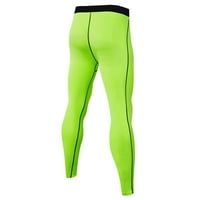 Tawop панталони за мъже Мъжки еластичен фитнес дълъг ръкав Бързо изсушаващи върхове дълги панталони спортни тесен костюм мента Зелено 29