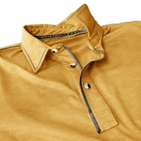 Pyju дълъг ръкав Henley ризи за мъже просвет, лек голф полоширт солидна основна работна офис риза тънък прилягане на разтегателни мускулни ризи