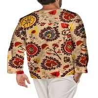 Капрез Мъжете дантела основен тройник хавайски торбич за пуловер спортен тениска флорална блуза
