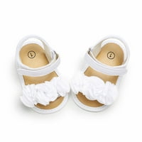Момичета за малко дете- малко момиче летни рокли Обувки Леки бебета момичета Обувки Неплъзнете гумено подмерено бебе първа ходене Обувки Новородени хлябове апартаменти Уайт 6- месеца