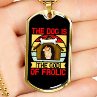 Бог на неръждаемата стомана от фролиста червена колие или 18K златно куче етикет 24 верига