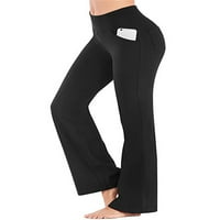 Женски багажници йога панталони с джобове с висока талия за талия панталони панталони пламък панталони
