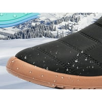 Tenmi Unise Ankle Boot Slip on Snow Boots Плюгнати топли обувки Разходки Зимни обувки Женски мъжки леки ежедневни черни 6
