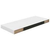 Aibecy стена рафтове с висок блясък бял 23.6 x9.3 x1.5 mdf