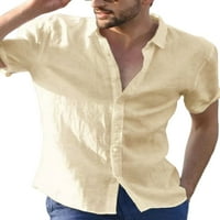 Colisha Mens Summer ежедневна празнична блуза Основен солиден цвят тениска обикновен чай с къс ръкав