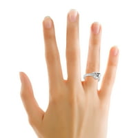 За вас 1 6cttw бял естествен диамант в 14k бяло злато Персонализирана прегръдка Сърдечна форма на пръстен, пръстен размер-9.5