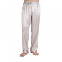 Мъжки сатенени пижами панталони сънят дъна салонни панталони заспиване, сиво