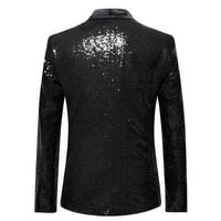 LMTime Men's Cuity Coats Jackets Sequin Slim Fit Business Сватбен костюм Парти яке от яке за изходни дрехи Topsblack xxl