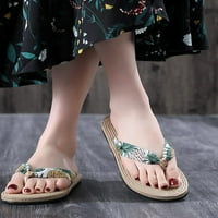 Небрежни сандали за жени удобни цветни клип пръсти Летни плажни сандали дами бохемия платформа рокли обувки