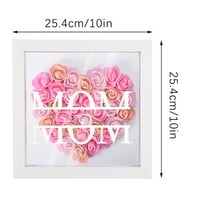 Yyeselk Персонализирана мама цветна сянка Бо с име запазена роза рамка за картина Персонализирана памет Shadow Bo Frame Flower Display Disperation Подаръци за рожден ден за мама баба