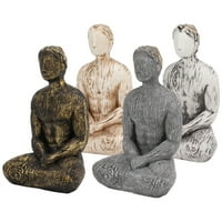 Йога статуи, силна здрава ръчна изработена йога медитация Декорация за хол за любители на йога за любител на медитацията за стая за медитация