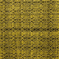 Ahgly Company Machine Pashable Indoor Rectangle Abstract Yellow Modern Area Cugs, 7 '10'