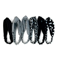 Дами черно -бели кръстосани кръстосани ленти за глава в SI различни модни модели