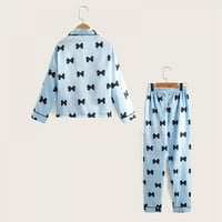 Baywell Kids Satin Pajamas Sets Girls Boys Button-Down PJS с къс ръкав копринена нощни дрехи Lounge Sets Blue 8-9t