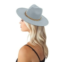 Дамски класически широк ръб флопи панама шапка за колан фадора шапка