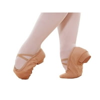 Woodlow Meens Dance Shoe Canvas Slipper Split Payle Ballet Lippers Yoga Practice Лека кръстосана каишка Елегантна камила 7.5