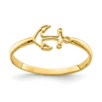 Солидна 14k жълто злато котва пръстен с размер 7.5