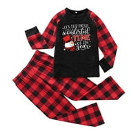 Черно и червено карирано семейство коледни пижами съвпадащи комплекти Забавни семейни коледни PJS меки уютни ризи и панталони