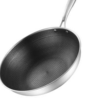 Кухненски простици от неръждаема стомана wok pan двустранен слой предотвратяват залепване лесно почистване уок за кухня