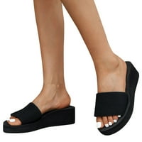 Летни чехли за жени Летни плоски долни клинови пети дебели обувки за подметка на закрито на открито сандали дами слайдове чехли бохемски сандали