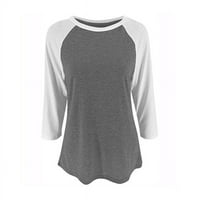 Softmallow Ladies Leisure Color Block Tunic Tee Blouse Casual Luese Tops