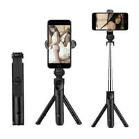 Selfie Stick Tripod, разтегателен в селфи пръчка с безжично дистанционно и ротация на стойка за статия за смартфон черно