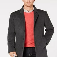 Michael Kors Men's Madison Wool Blend Modern Fit Overcoat Grey Size 44