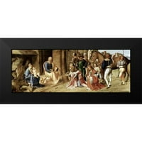 Giorgione, Giorgio Black Modern Famed Museum Art Print, озаглавен - Обожание на The Magi