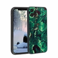 Зелено-мраморен калъф за iPhone Pro за жени Подаръци за мъже, мек силиконов стил удари- зелено-мраморен калъф за iPhone Pro