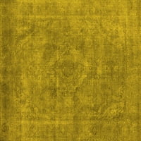 Ahgly Company Machine Pashable Indoor Rectangle Oriental Yellow Industrial Area Rugs, 2 '5'