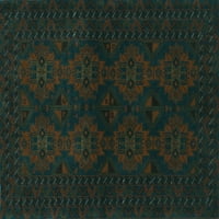 Ahgly Company Indoor Rectangle Persian Turquoise Blue Traditional Area Cugs, 2 '3'