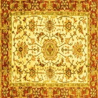 Ahgly Company Indoor Rectangle Abstract Yellow Modern Area Rugs, 6 '9'