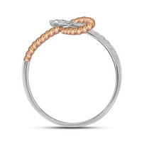 10k двутонен златен кръгъл диамантен въже лента пръстен cttw