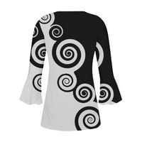 Funicet женски най-добри ризи Небрежен ръкав с V-образно деколте с плисирани флорални блузи ризи ризи