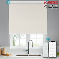 Keego Roller Sun Shade Моторизирани щори Smart Blind Window Shades Blackout Roller Shade с изолация Дистанционно управление Персонализиран бежов 38 W 56 H