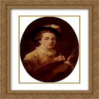 Jean Honore Fragonard Matted Gold Ornate Framed Art Print 'Self-Portrait'