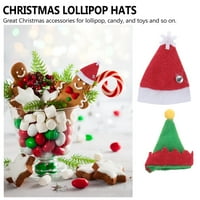 Мини коледни шапки Модна коледна близалка шапки Lollipop Wraps Toppers Candy Packing Hats шапки за бутилка с вино
