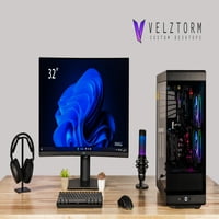 Velztorm Braevi по поръчка на работния плот за игри, WiFi, USB 3.2, Win Pro)