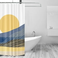 Сънсет душ завеса тъкан Лятна морска завеса за баня природа акварелен душ завеси за жени Естетична природа декор за вана, 71x
