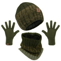 Maylisacc Unise Hat шал ръкавици с ръкавици за зимни шапки за шал шал шалчета, комплект с плетени гъсти топло руно облицовани