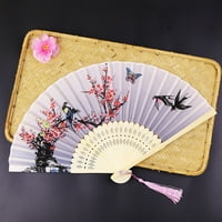 Сгъваем вентилатор Анти-деформат китайски стил бамбук цвете от пискюл отпечатан ръчен вентилатор за домашен златен бамбук