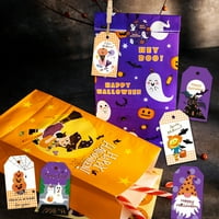 Хелоуин лекувайте маркери за подаръци с конопени въжета, комплект бонбони за опаковки