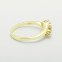 Британски направени 18k жълто злато кубичен циркония женски пръстен - Опции за размер - размер 10.25