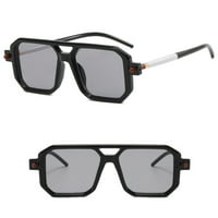 Мъжки класически слънчеви очила UV защита Anti Glare Square Frame for Sports Travel Fishing Cycleting Black and White Fight Grey Slice